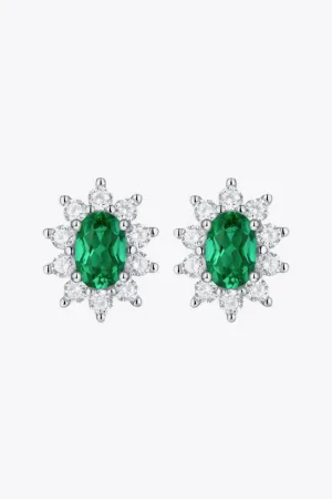 1 Carat Lab-Grown Emerald Stud Earrings