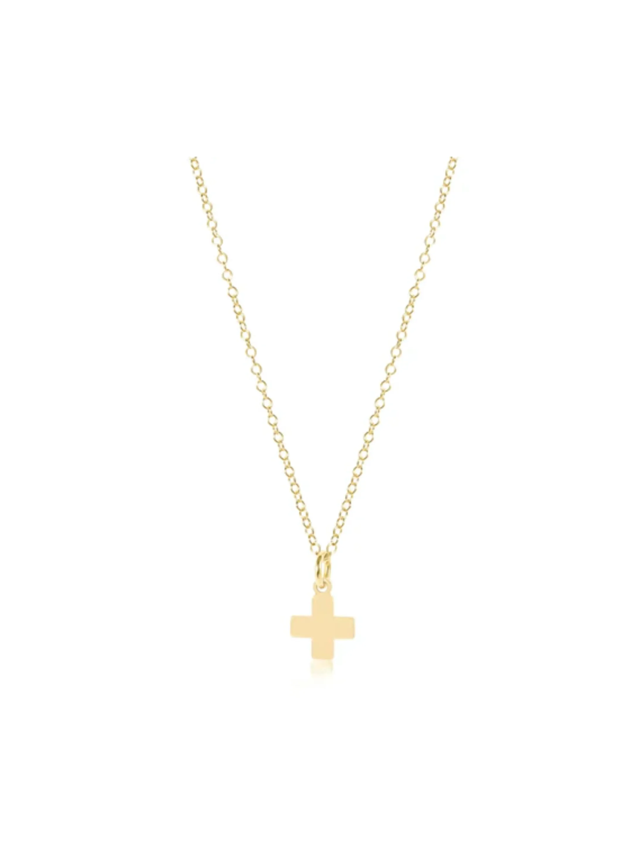16" Necklace Gold Signature Cross Gold Charm [N16GSCG]