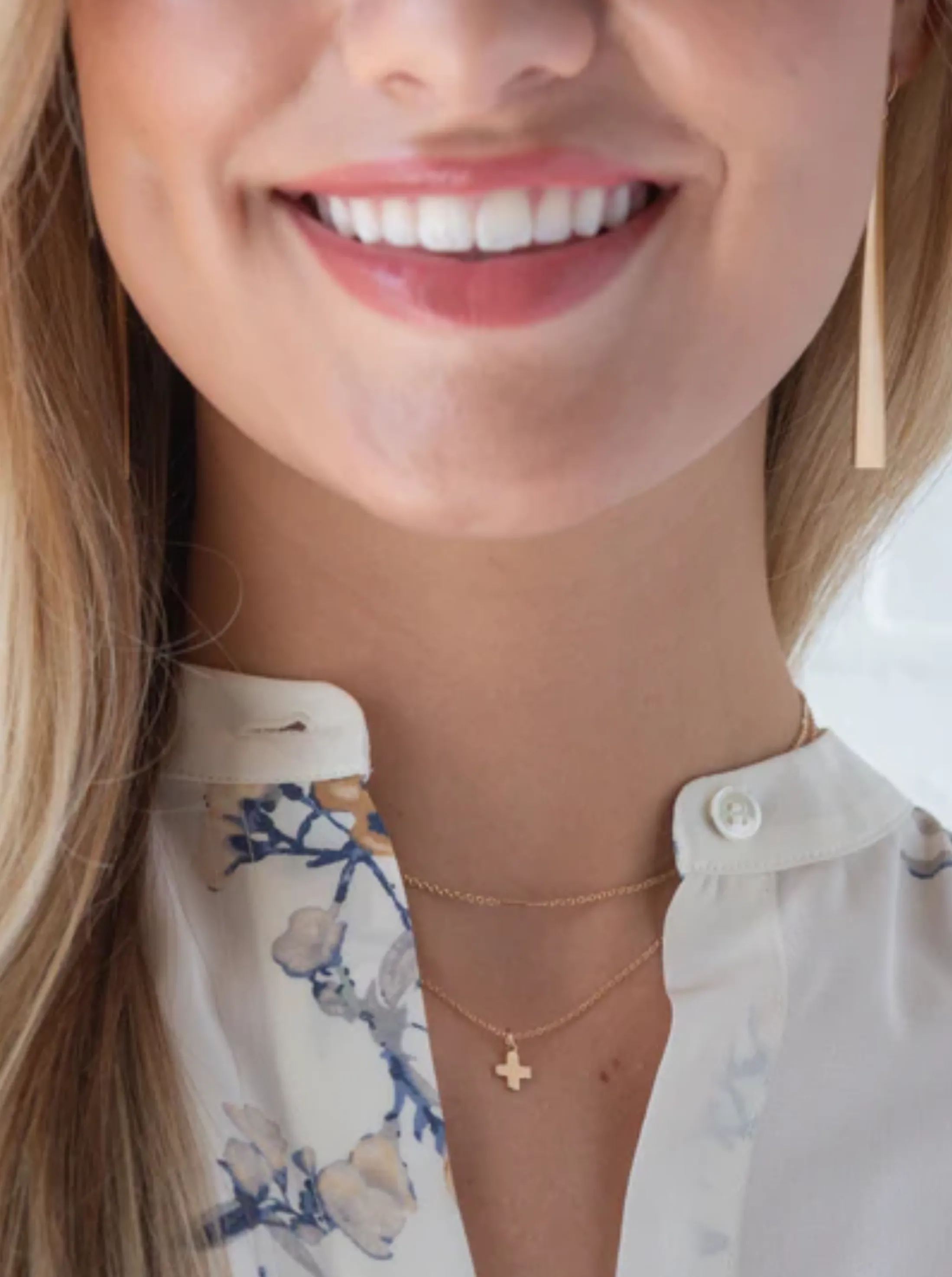 16" Necklace Gold Signature Cross Gold Charm [N16GSCG]
