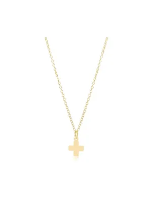 16" Necklace Gold Signature Cross Gold Charm [N16GSCG]