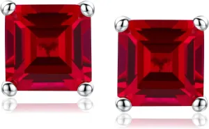 925 Sterling Silver Birthstone Stud Earrings for Women Men, Oval/Round/Sqaure/Octagon Cut Created Sapphire/Amethyst/Emerald/Ruby/Peridot/Opal Solitaire Diamond Halo Earrings