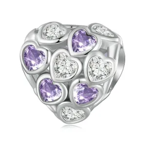925 Sterling Silver Heart Infinity Bracelet With Zirconia Beads