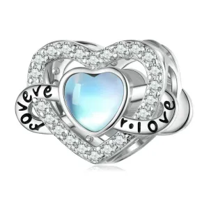 925 Sterling Silver Infinity Heart Bracelet With Zircon Beads