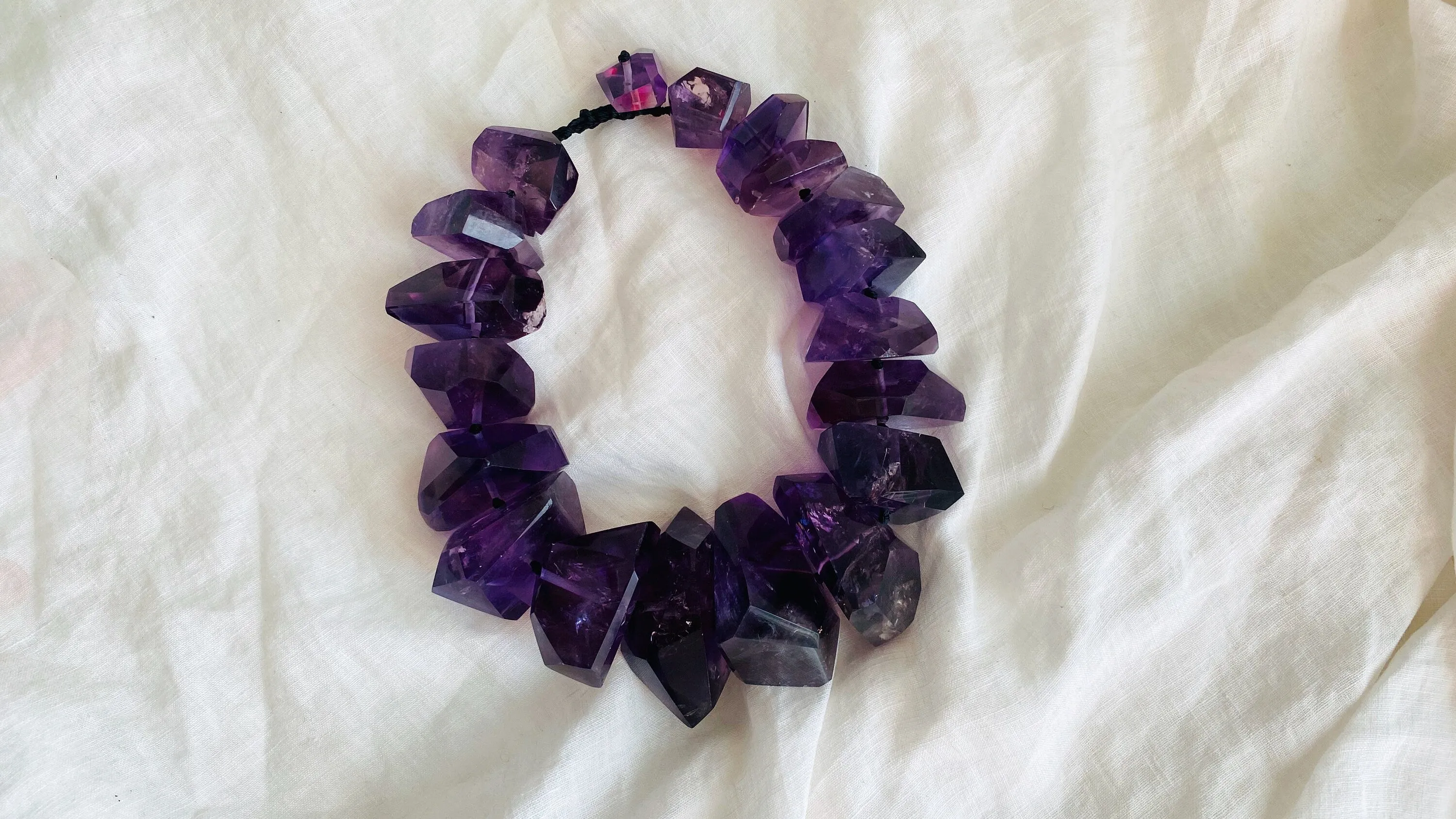 Amethyst Silver Necklace. Highest Quality Amethyst