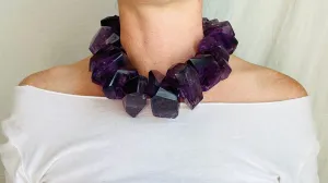 Amethyst Silver Necklace. Highest Quality Amethyst