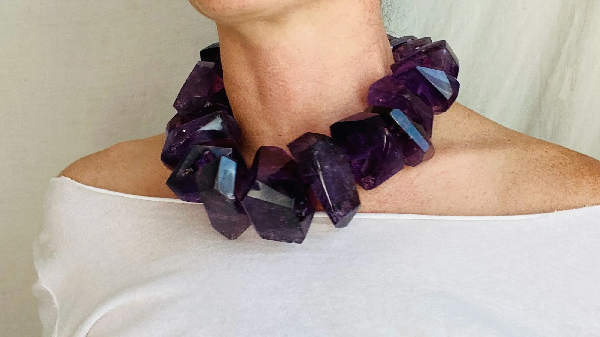 Amethyst Silver Necklace. Highest Quality Amethyst
