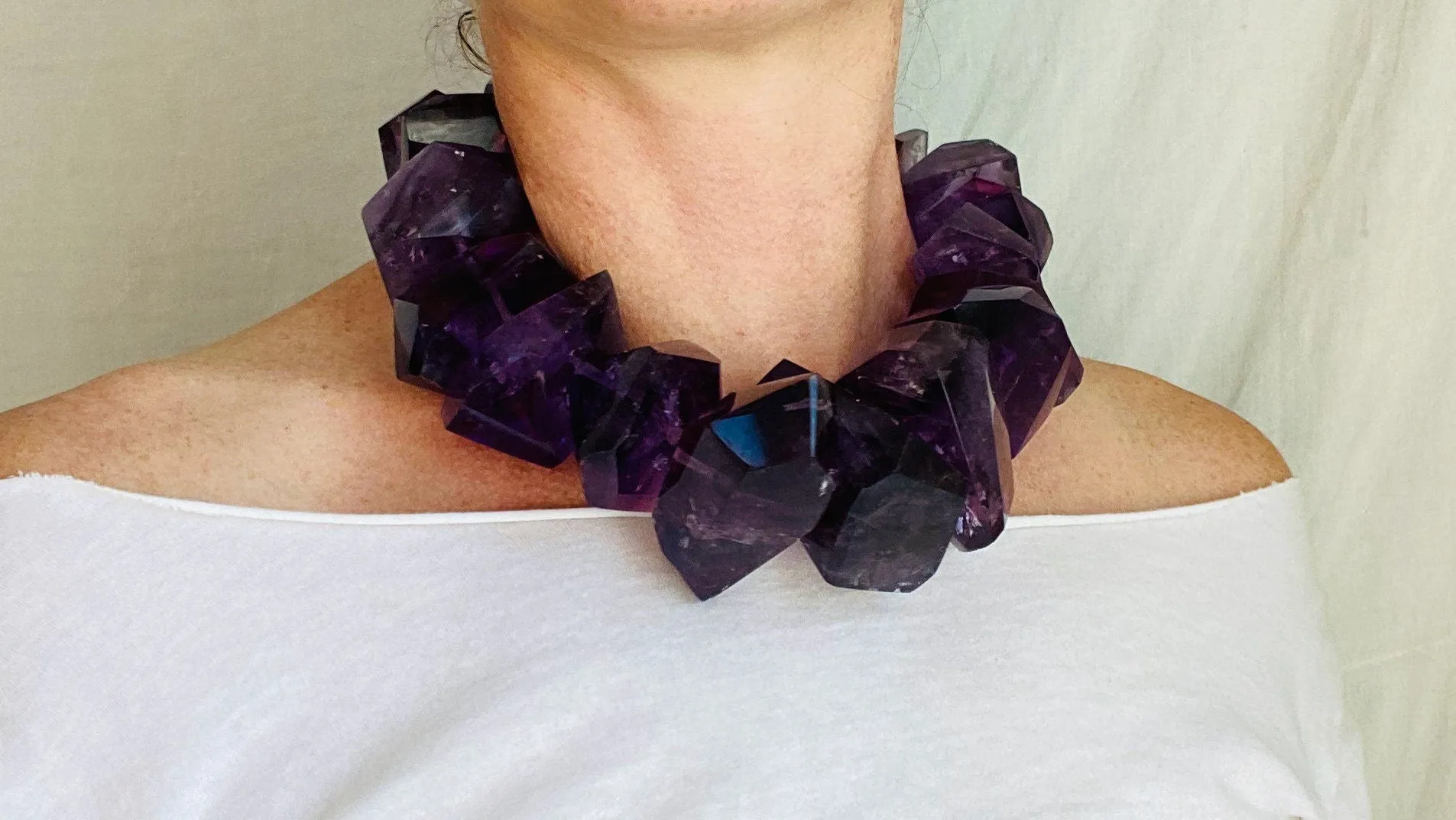Amethyst Silver Necklace. Highest Quality Amethyst