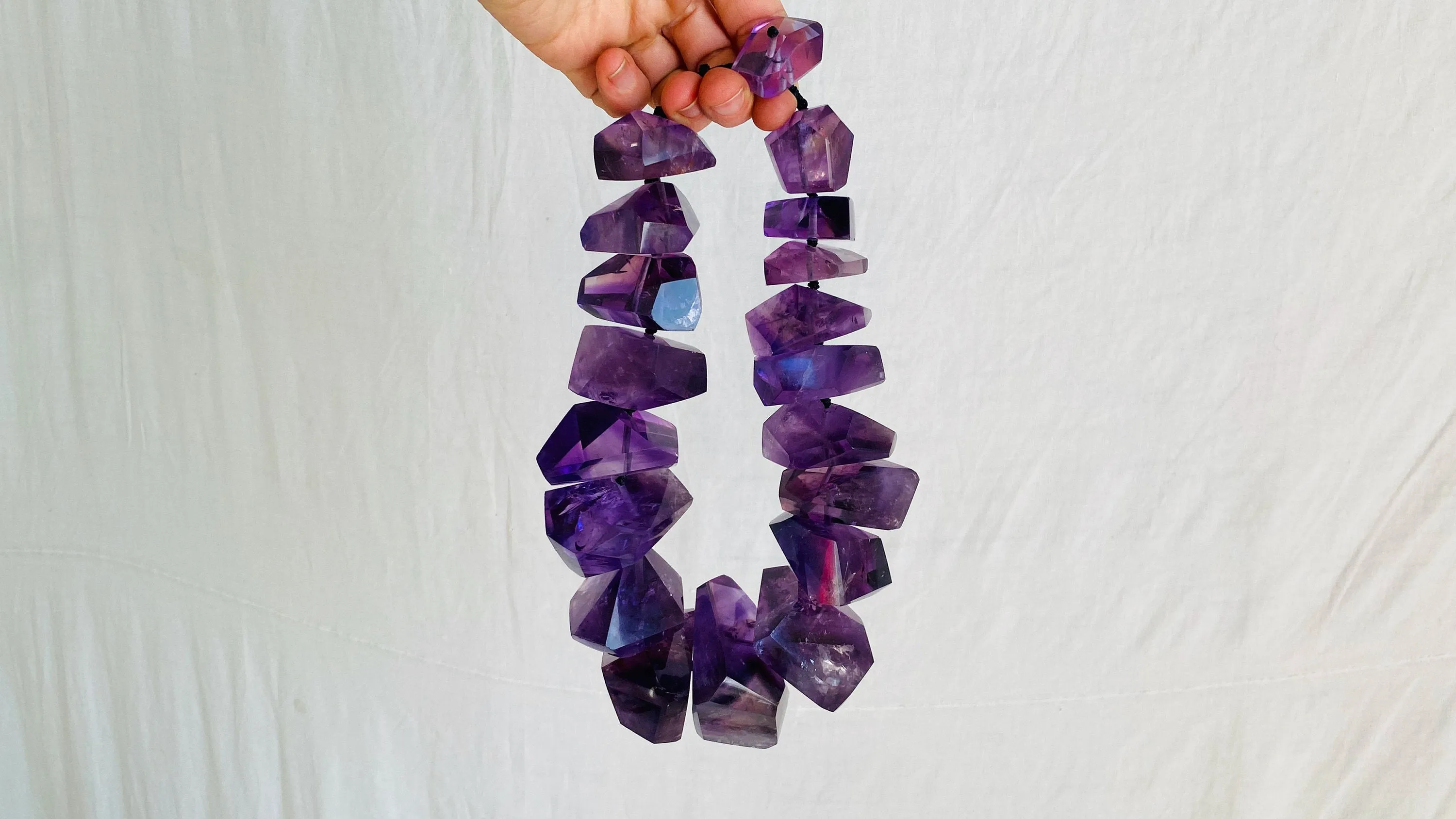 Amethyst Silver Necklace. Highest Quality Amethyst