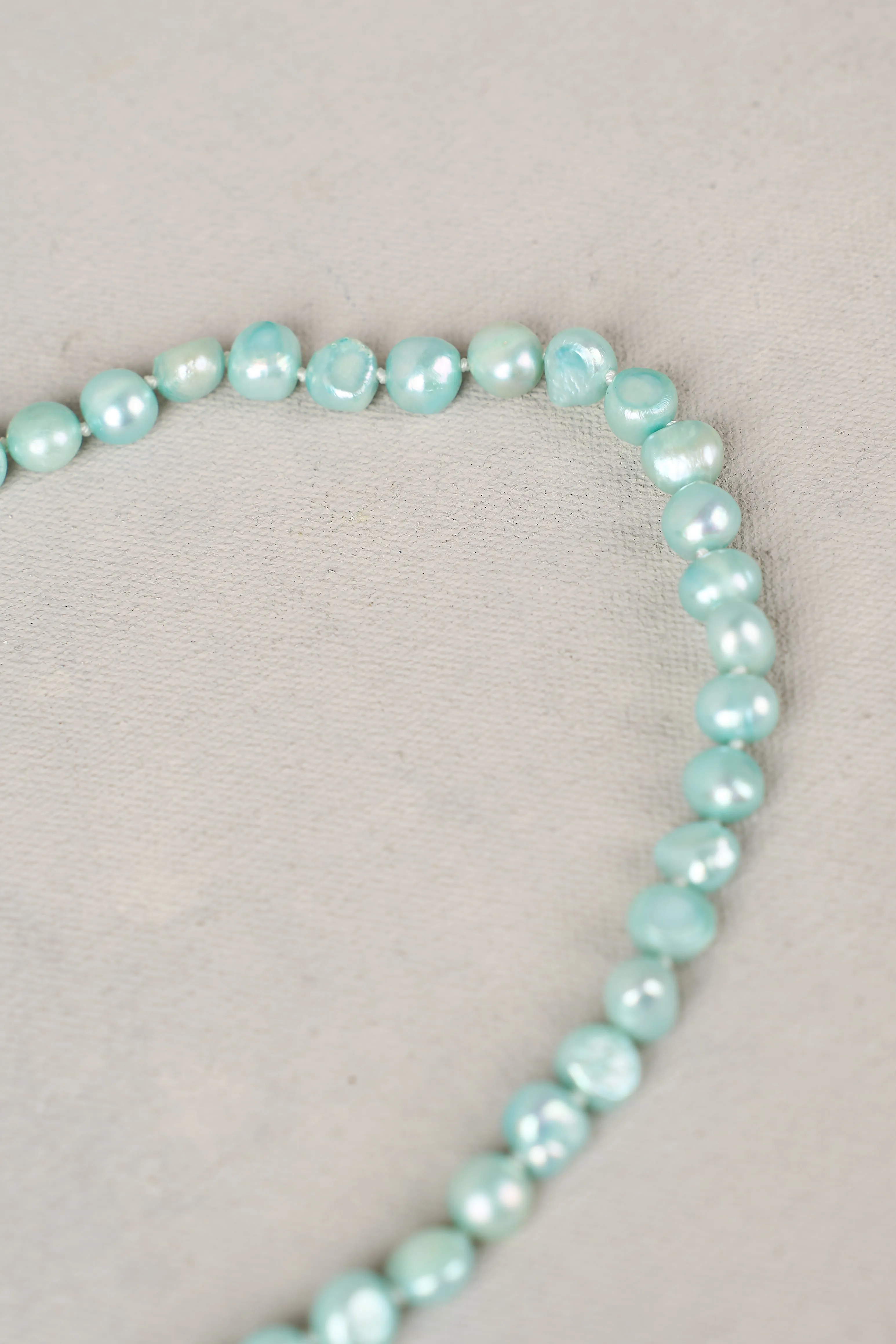 Aqua Blue Pearl Necklace