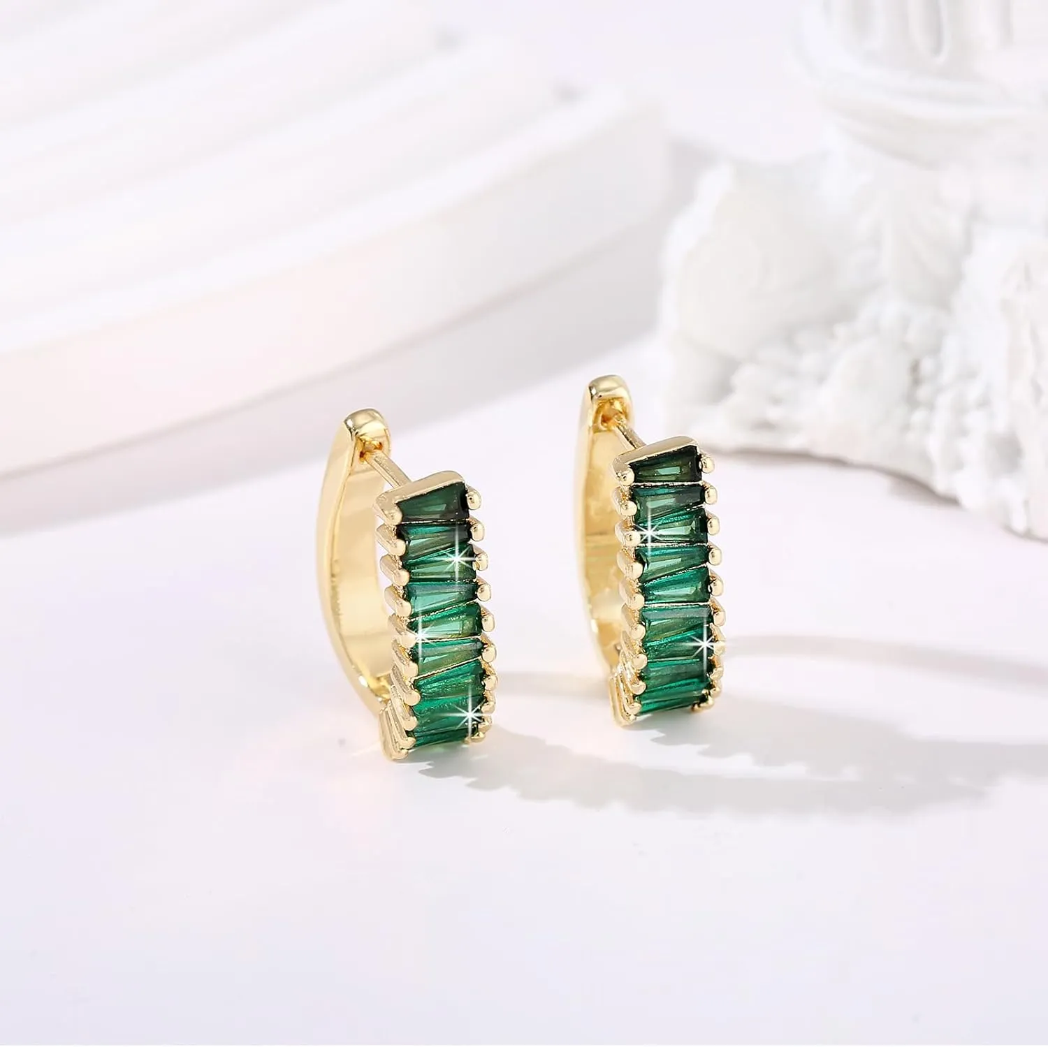 Christmas Gold Earrings for Women,Fashion Christmas Rhinestone Earrings,Holiday Crystal Hoop Earrings Festival Trendy Jewelry