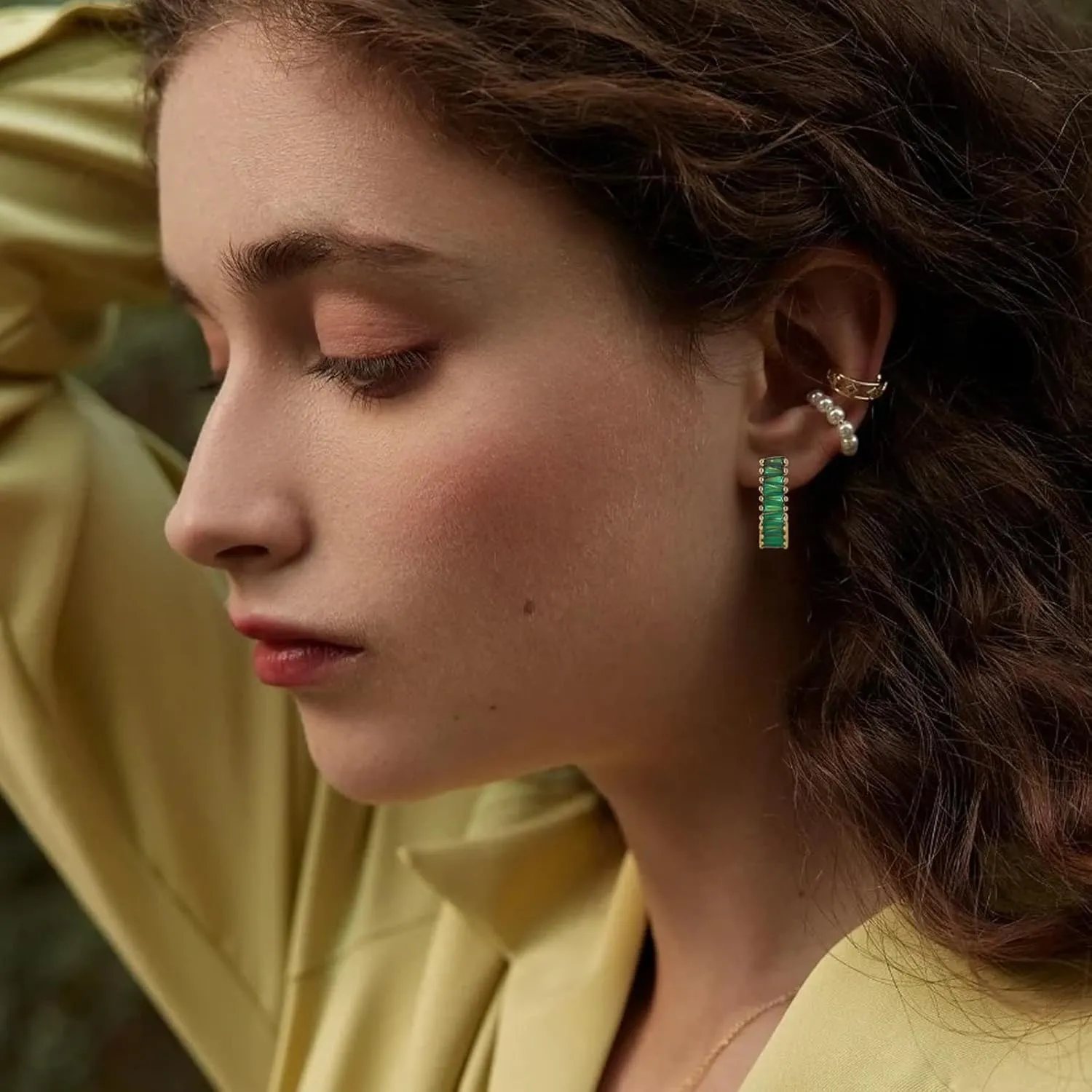Christmas Gold Earrings for Women,Fashion Christmas Rhinestone Earrings,Holiday Crystal Hoop Earrings Festival Trendy Jewelry