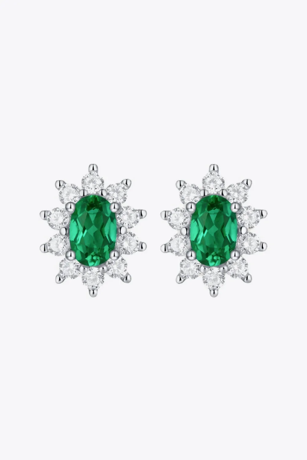 Divine Abundance 1 Carat Lab-Grown Emerald Stud Earrings
