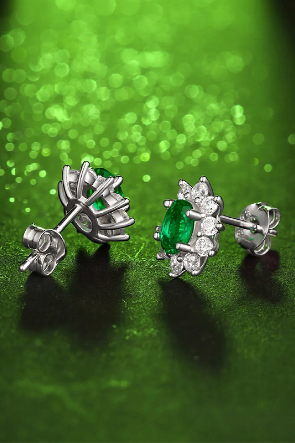 Divine Abundance 1 Carat Lab-Grown Emerald Stud Earrings