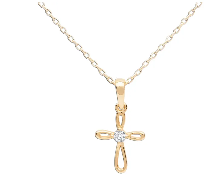 Gold-Plated Children's Cross Necklace