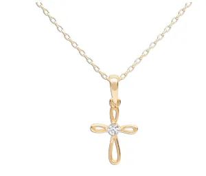Gold-Plated Children's Cross Necklace
