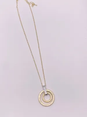 Gorgeous CZ Bar Brushed Gold Neck