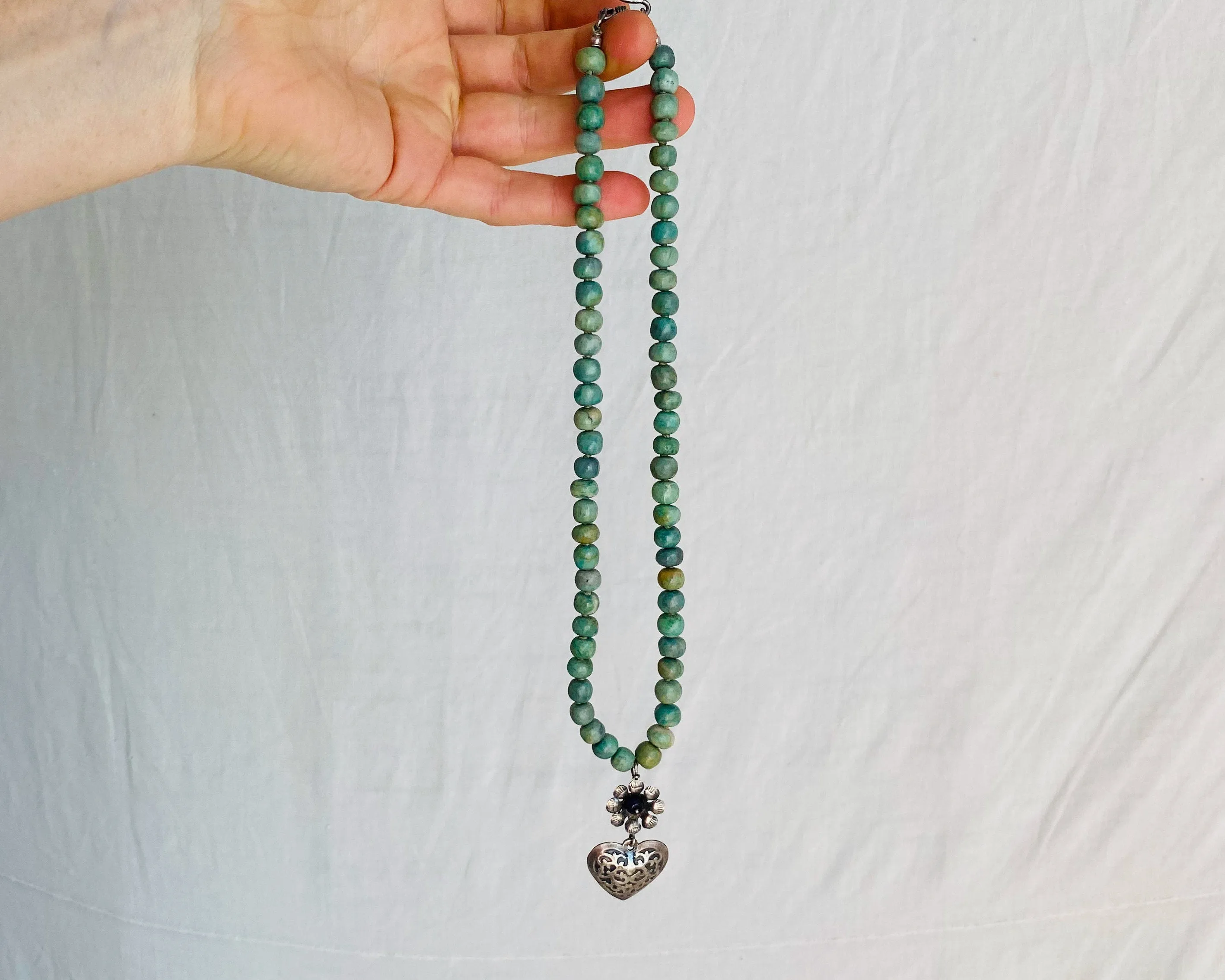 Guatemalita Choker Necklace. Amethyst & Sterling Silver. Guatemalan. 1261