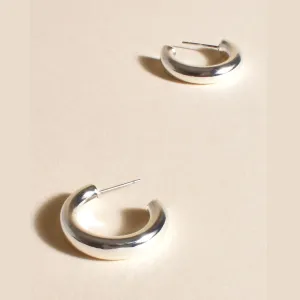 Isla Mid Tube Hoop Earrings (Silver)