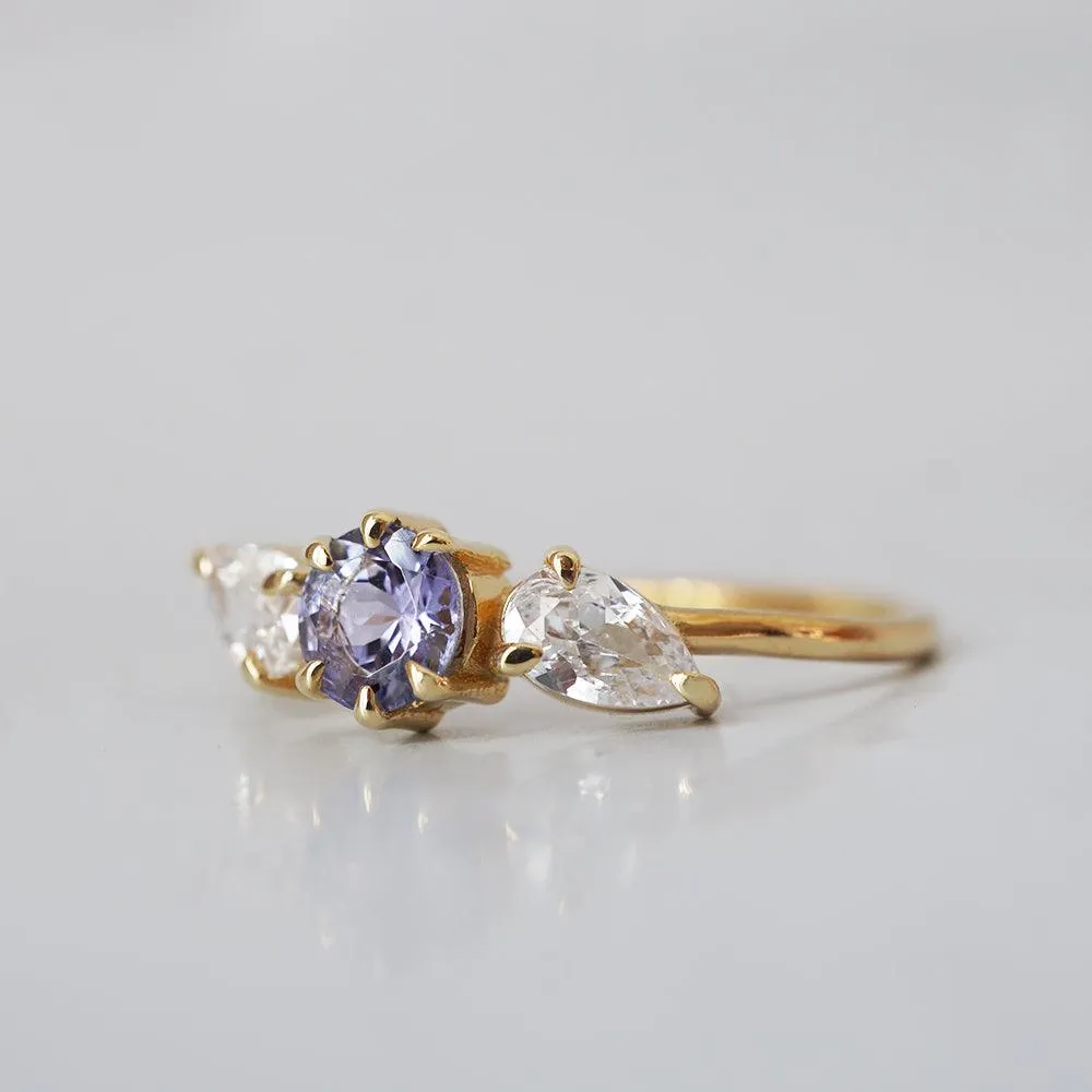 Limited Edition: 14K Tazanite & White Topaz Dewy Ring