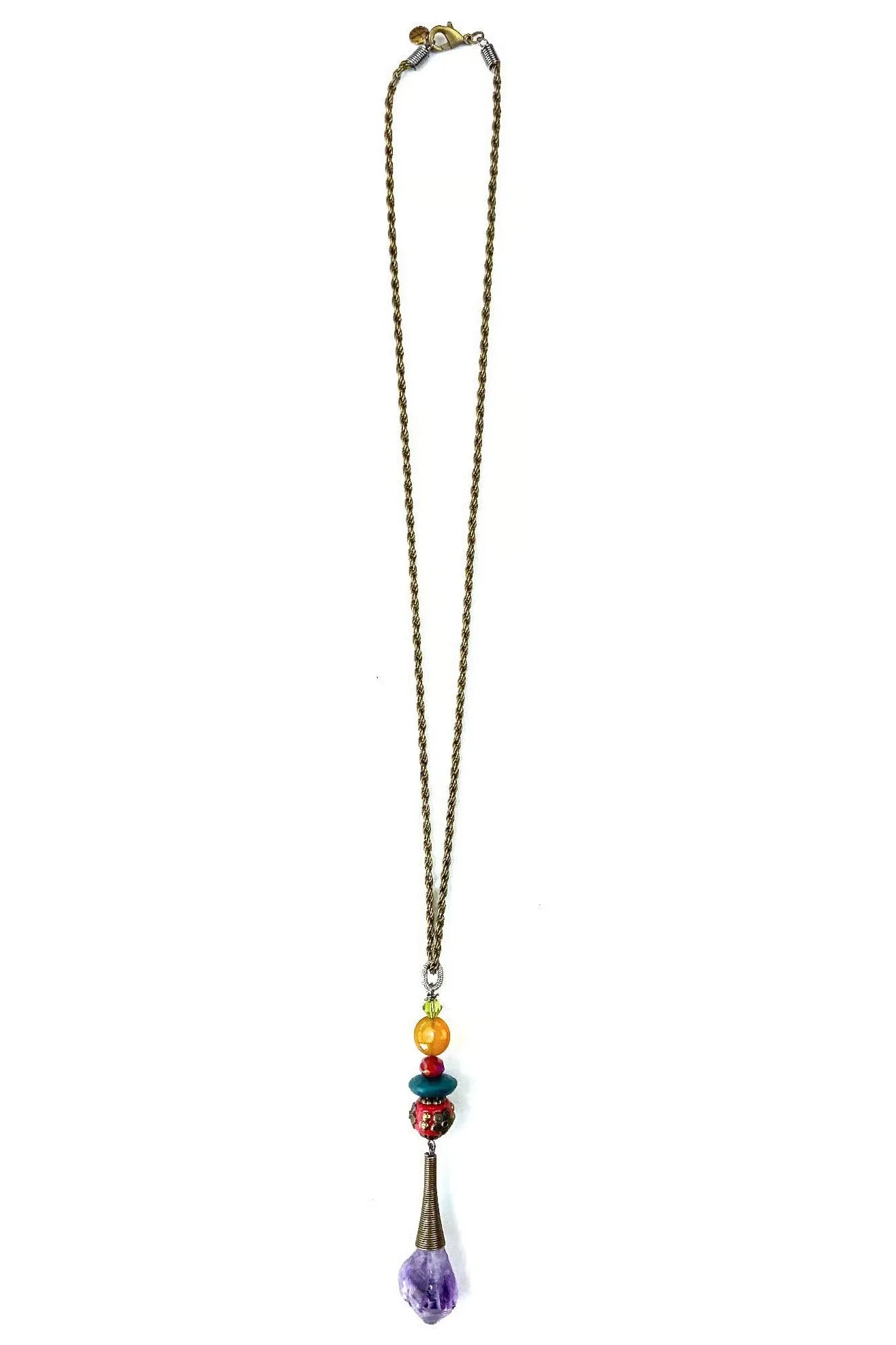 Lost And Found Love Shack Cable Chain With Amethyst Point Drop