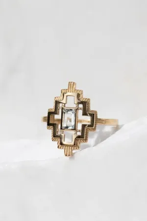 Munay Ring Gold Plate - Aquamarine