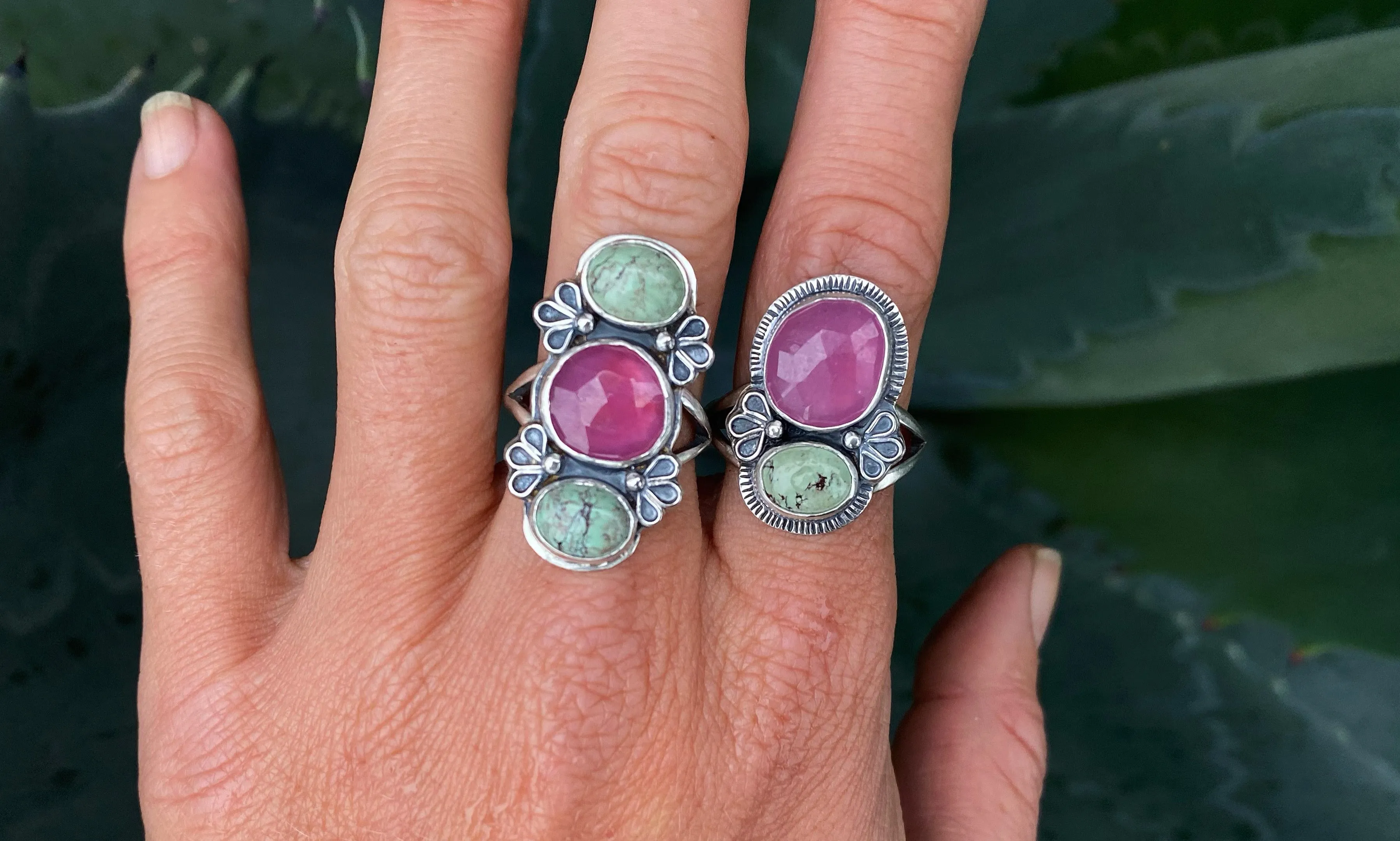 Ruby Flower Ring