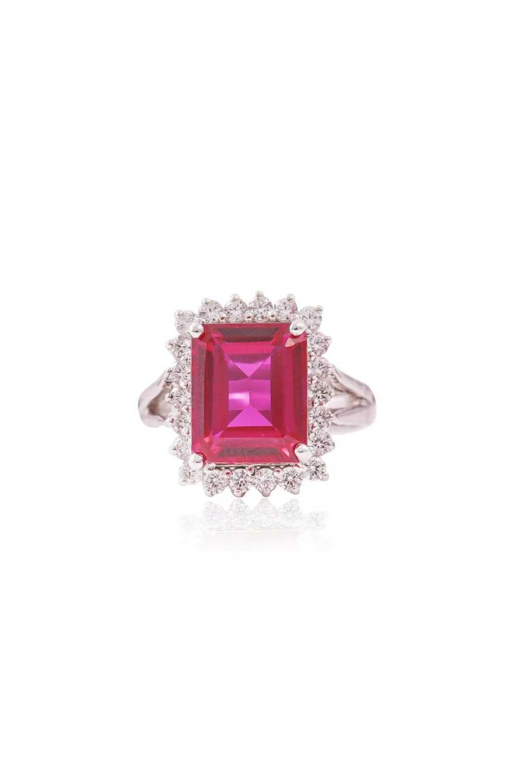 Ruby Halo Elegance
