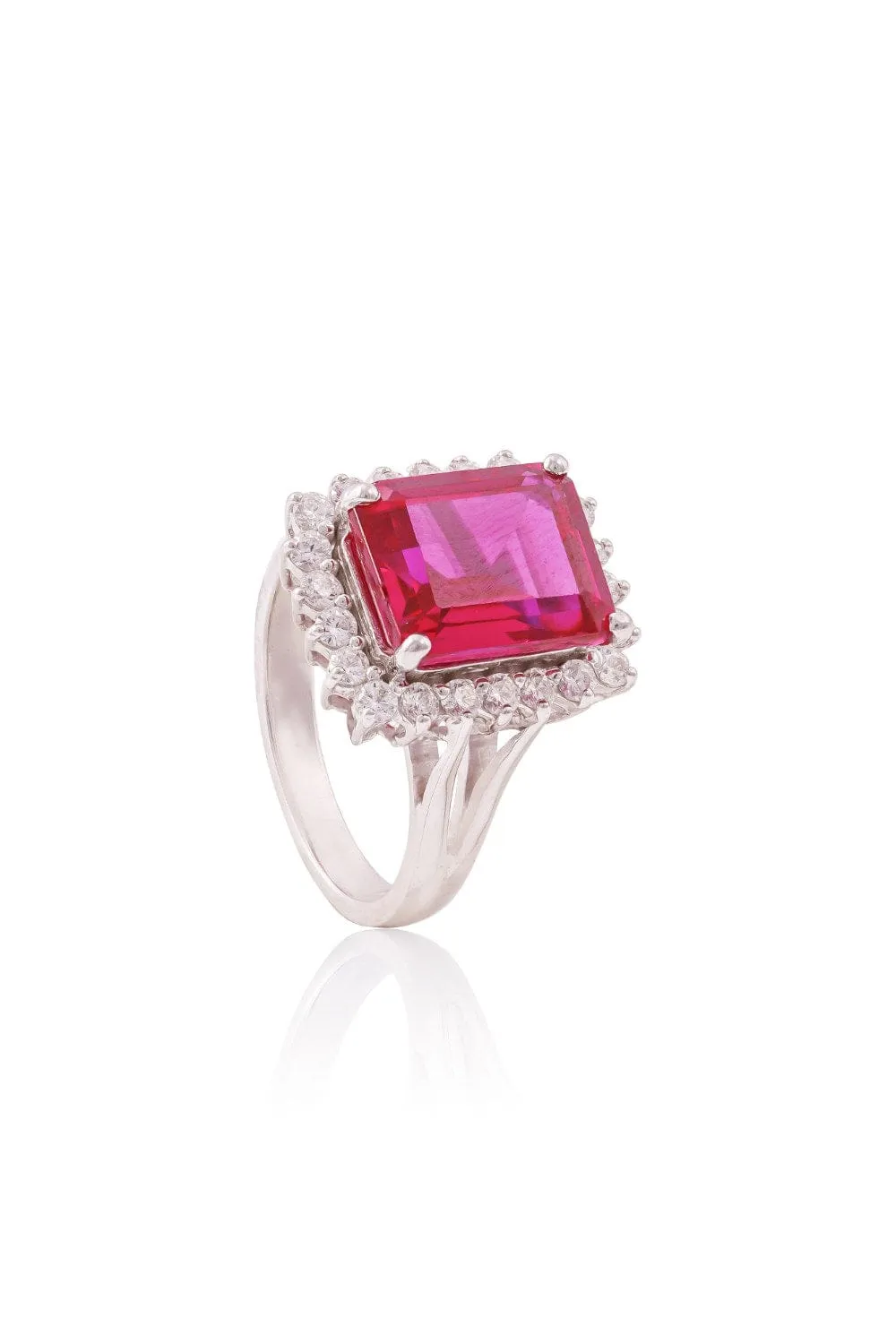 Ruby Halo Elegance