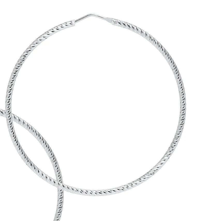 Sparkly Diamond-Cut Roma Hoop Earrings - Large