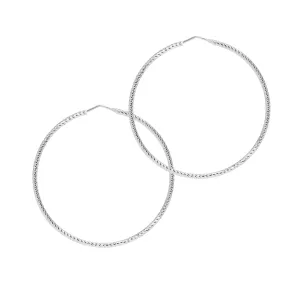Sparkly Diamond-Cut Roma Hoop Earrings - Large