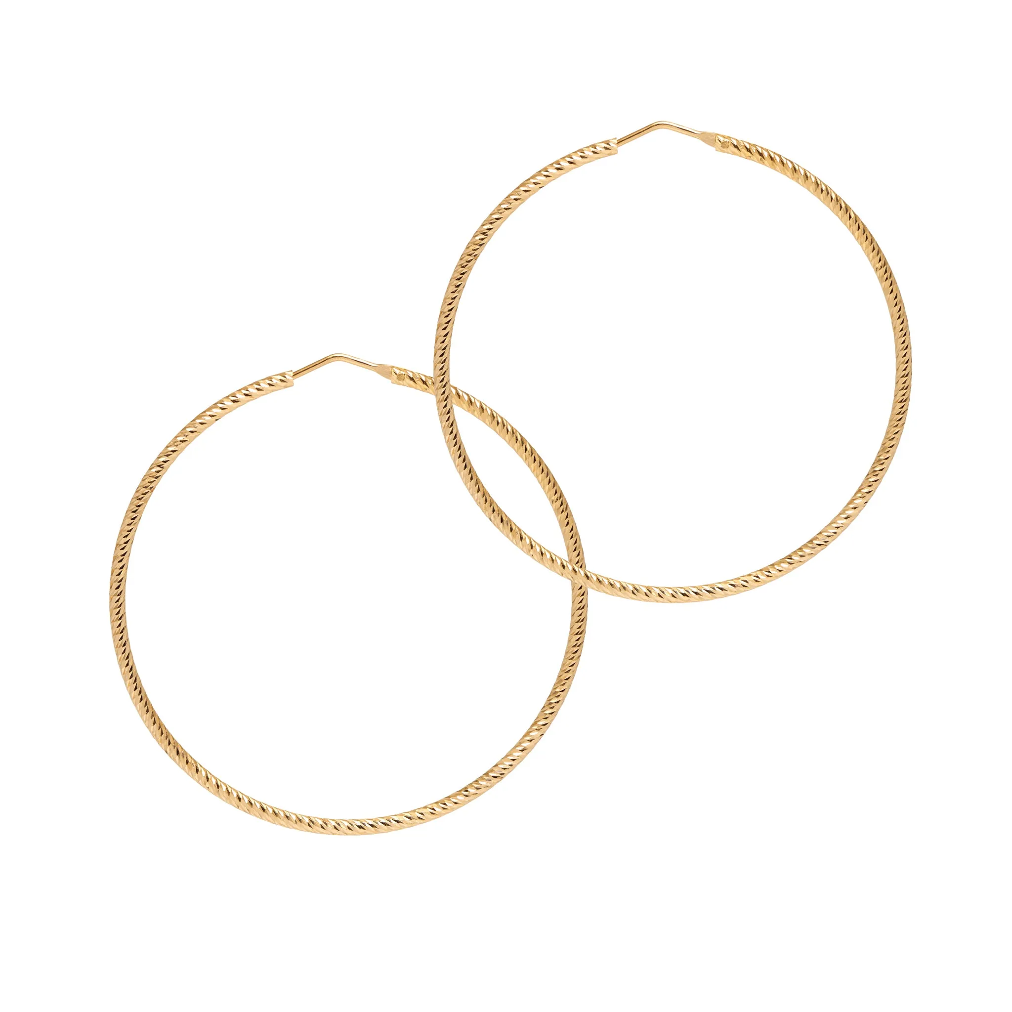 Sparkly Diamond-Cut Roma Hoop Earrings - Large