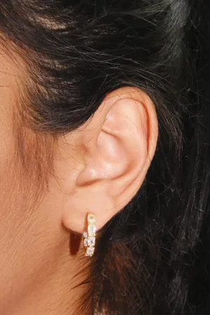 Studded Sterling Silver Hoop Earrings