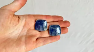 Tanzanite Post Earrings. Sterling Silver. 2046