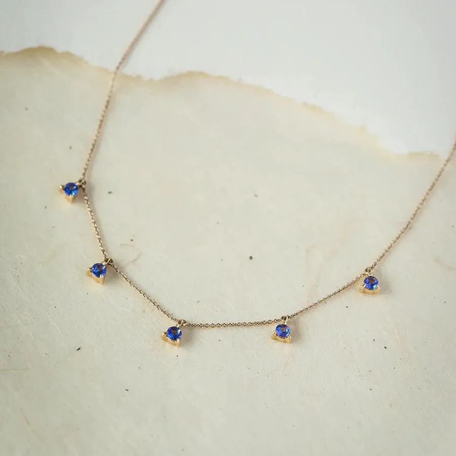Wildflower Tanzanite Petal Necklace (14K Gold)