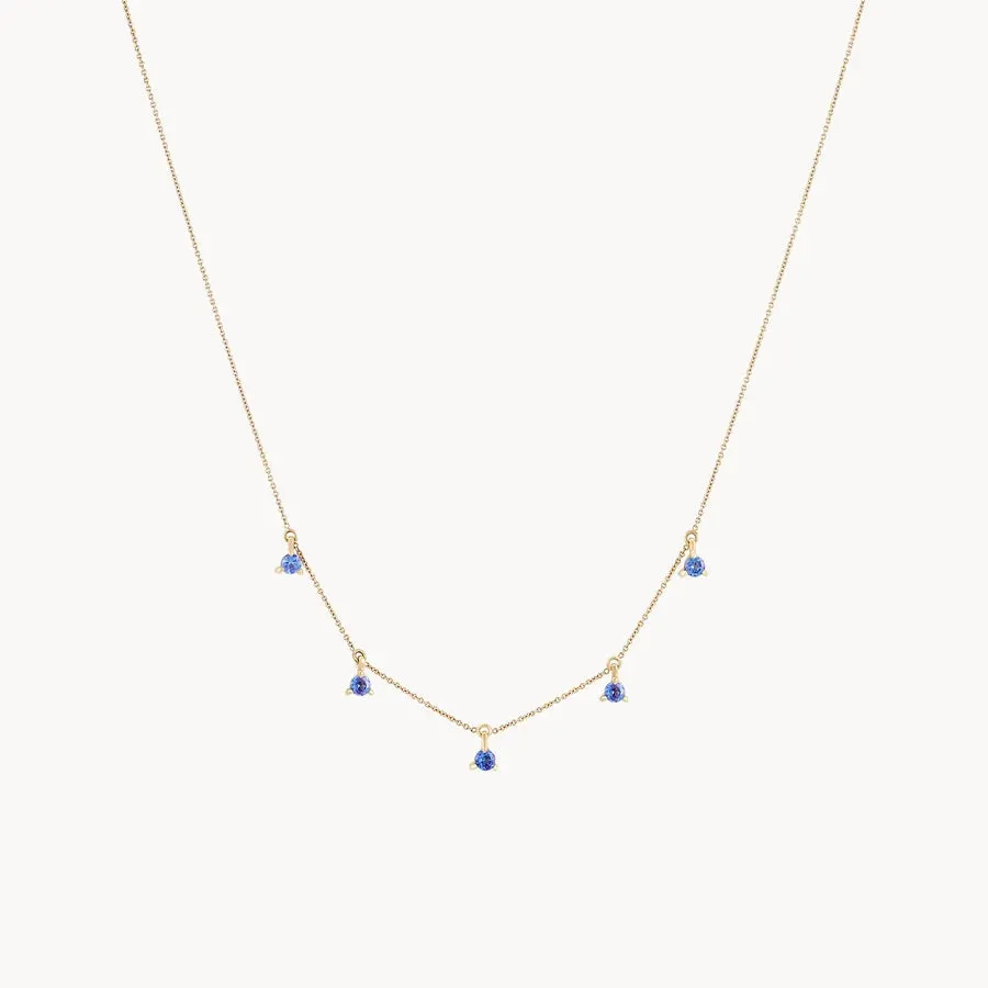 Wildflower Tanzanite Petal Necklace (14K Gold)